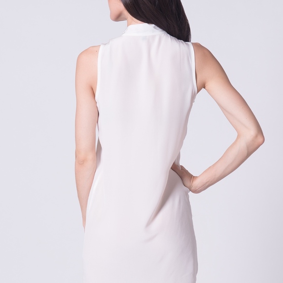 ⟪NWT⟫Lily Black Silk Navy Slvless Shirt Dress (sm) - Picture 7 of 7